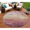 Homeroots 8' Mauve And Pink Round Striped Washable Indoor Outdoor Area Rug 610903 - alternate 1