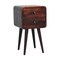 Homeroots 22" Brown Solid Wood Square Two Drawer Nightstand 651793 - alternate 3