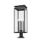 Z-Lite Nova 4 Light Outdoor Pier Mounted Fixture, Black/Clear, 10.5 In W x 29.5 In H 5018PHBR-533PM-BK - alternate 3