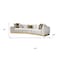 Homeroots Gold And White Velvet Curved Three Piece Sectional With Toss Pillows 643879 - alternate 3