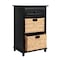 Happimess Malibu 26"H Rustic Handcrafted Acacia Wood Accent Storage Nightstand w/Drawer and 2 Water Hyacinth SHF2007C - alternate 3