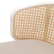 Leisuremod Ervilla Wicker Bar Stool with Fabric Seat and White Powder Coated Steel Frame, Beige EBW-31BG - alternate 4