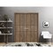 Sartodoors Solid French Double Doors, Planum 0014 Walnut and Aluminum Strips, Wood Solid Panel Frame Trims, Cl PLANUM0014DD-WLN-8484 - alternate 1