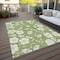Homeroots 3' X 5' Artichoke Green And Ivory Floral Washable Indoor Outdoor Area Rug 599850 - alternate 2