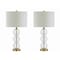 Jonathan Y Bella 27" Glass Triple-Sphere LED Table Lamp, Clear/Brass, 2PK JYL1070A-SET2 - alternate 5