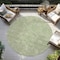 Homeroots 8' Sage And Ivory Round Geometric Washable Indoor Outdoor Area Rug 613532 - alternate 4