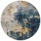 Homeroots 8' Blue Gray And Gold Round Abstract Washable Indoor Outdoor Area Rug 603049 - alternate 5