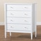 Baxton Studio Lucera Mid-Century White Bobbin Wood 4-Drawer Chest 257-14124-ZORO - alternate 3
