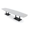 Skutchi Designs Arc Rectangle Meeting Room Table, 45 in W, 168 in L, Grey HAR-AREC-48x168-DOU.BK-U779 - alternate 1