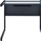 Homeroots 33" Clear and Black Glass and Stainless Steel Writing Desk 524927 - alternate 3