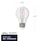 Bulbrite 50W Equivalent Warm White Light A19 Dimmable LED Filament Light Bulb, 2PK 861423 - alternate 4
