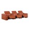Homeroots 134" Camel Italian Leather Reclining Metal USB Sofa 720294 - alternate 3