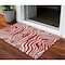 Homeroots 3' X 5' Red And Ivory Animal Print Washable Indoor Outdoor Area Rug 600648 - alternate 1