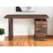 Homeroots 54" Dark Brown and Light Brown Solid Wood Writing Desk With Three Drawers 565282 - alternate 1
