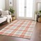 Homeroots 5' X 8' Coral And Beige Plaid Washable Indoor Outdoor Area Rug 601321 - alternate 3