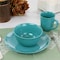 Gibson Home Mercer 12 Piece Round Stoneware Dinnerware Set in Teal Green 127269.12 - alternate 3