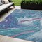 Homeroots 5' X 8' Teal Blue Purple And Pink Abstract Washable Indoor Outdoor Area Rug 602678 - alternate 1