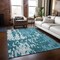 Homeroots 8' X 10' Teal Blue And Ivory Abstract Washable Indoor Outdoor Area Rug 613377 - alternate 2
