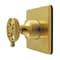 Kingston Brass Single-Handle Six-Way Diverter Valve with Knurled Handle and Square Trim Kit, Brushed Brass KS4047RKZ - alternate 1