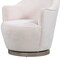 Homeroots 27" Off White Fabric Swivel Barrel Chair 554189 - alternate 2