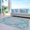 Homeroots 5' X 8' Teal Blue Floral Medallion Washable Indoor Outdoor Area Rug 607855 - alternate 3