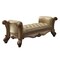 Homeroots 74in Bone and Gold Tufted Faux Leather Upholstered Bench 374241 - alternate 1