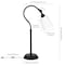 Homeroots 25" Black Metal Arched Table Lamp With White Drum Shade 524479 - alternate 3