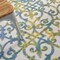 Homeroots 4' X 6' Ivory Blue And Yellow Trellis Indoor Outdoor Area Rug 546808 - alternate 5