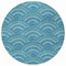 Homeroots 8' Teal Blue Fern Green And Ivory Round Geometric Washable Indoor Outdoor Area Rug 615238 - alternate 4