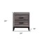 Homeroots 25" Gray Wood Two Drawer Nightstand 478609 - alternate 2