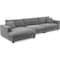 Homeroots 54" Gray Fabric Modular USB Sleeper Sofa 568277 - alternate 1