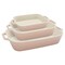 Staub Ceramic 3-pc Rectangular Baking Dish Setand, Macaron Pastel Pink 1031189 - alternate 1