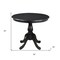 Homeroots 36" Black Rounded Solid Manufactured Wood And Solid Wood Pedestal Base Dining Table 517751 - alternate 2