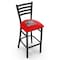 Holland Bar Stool Co 30" Blk Wrinkle Alabama Stationary Bar Stool, Ladder Back L00430AL-Ele - alternate 1