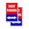 Signmission Event Parking With Double Arrow, Vinyl Decals Only 24 Inch x 36 Inch, Vinyl Decal, 2PK DSB-2436-2PACK-EventParkingWithDoubleArr - alternate 1