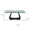 Homeroots 71" Clear and Black Glass and Metal Self-Storing Leaf Sled Base Extendable Dining Table 555200 - alternate 2