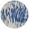 Homeroots 8' Navy Blue And Ivory Round Abstract Washable Indoor Outdoor Area Rug 612685 - alternate 2