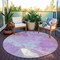 Homeroots 8' Lavender And Ivory Round Abstract Washable Indoor Outdoor Area Rug 617784 - alternate 3