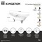Kingston Brass 72" Cast Iron Oval Double Slipper Clawfoot Tub, No Faucet Drillings, White/Brushed Brass VCTND7231NC7 - alternate 2