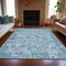 Homeroots 5' X 8' Blue And Silver Patchwork Washable Indoor Outdoor Area Rug 631420 - alternate 4