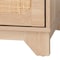 Baxton Studio Elsbeth Mid-Century Modern Oak Brown Finished Wood and Natural Rattan 5-Drawer Storage Cabinet 226-12954-ZORO - alternate 3
