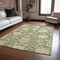 Homeroots 3' X 5' Artichoke Green Ivory And Tan Floral Washable Indoor Outdoor Area Rug 605181 - alternate 2