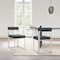 Armen Living Anastasia Dining Chair with Brushed Stainless Steel and Charcoal Fabric - Set of 2 LCANSIBSCH - alternate 3