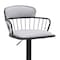 Homeroots Light Gray and Black Fabric with Metal Swivel Low Back Adjustable Height Bar Chair 534447 - alternate 3