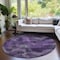 Homeroots 8' Purple Lavender And Gray Round Abstract Washable Indoor Outdoor Area Rug 587148 - alternate 4