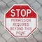 Signmission Stop Permission Required Beyond Thi, 6 Inch X 6 Inch, Plastic Sign OC-P-6-293 - alternate 3