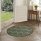Homeroots 4' Dark Green And Light Green Round Geometric Indoor Outdoor Area Rug 573905 - alternate 3