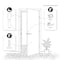 Sartodoors Interior Door 32 x 80 inches, Planum 0333 White Silk with Black Inserts and Frosted Glass, Single R PLANUM0333ID-WS-32 - alternate 2