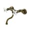 Kingston Brass Double-Handle Wall Mount Bathroom Faucet, Antique Brass KS2113PX - alternate 1
