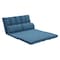 Homeroots 45" Blue Futon Convertible Sleeper Loveseat and Toss Pillows 526458 - alternate 3